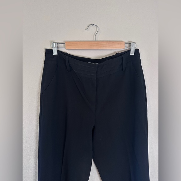 Vintage Larry Levine Women’s Stretch Black Trouser Dress pants wide leg size 12 - Picture 2 of 4
